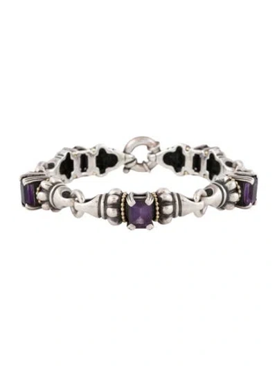 Pre-owned Lagos Amethyst Classic Bracelet, 7.25" In Multicolor