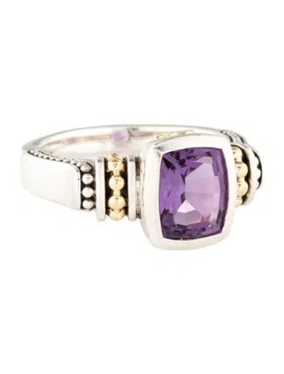 Pre-owned Lagos Amethyst Cocktail Ring In Multi