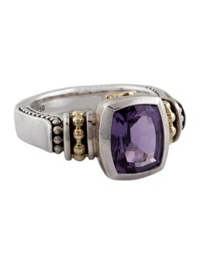 Pre-owned Lagos Amethyst Cocktail Ring In Multi