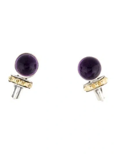 Pre-owned Lagos Amethyst Drop Earrings In Multi