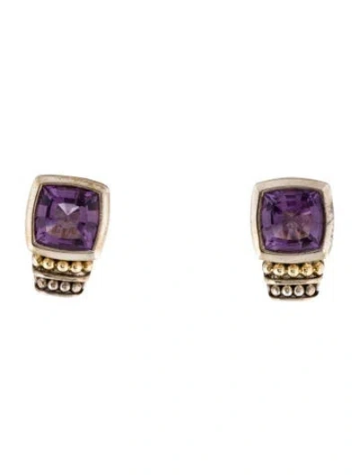 Pre-owned Lagos Amethyst Rittenhouse Stud Earrings In Multi