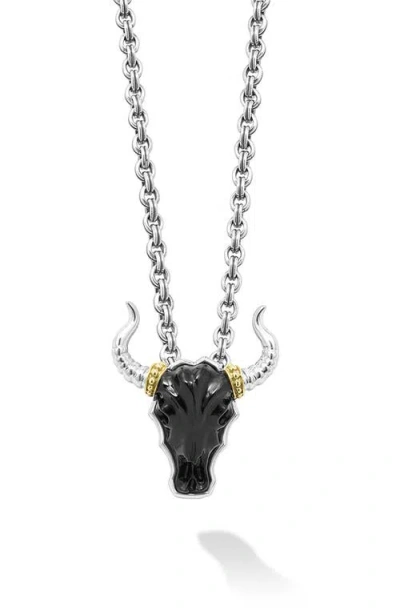 Lagos Anthem Bull Pendant Necklace In Metallic