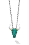 Lagos Anthem Bull Pendant Necklace In Metallic