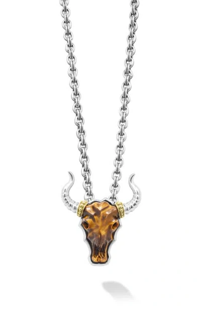 Lagos Anthem Bull Pendant Necklace In Metallic