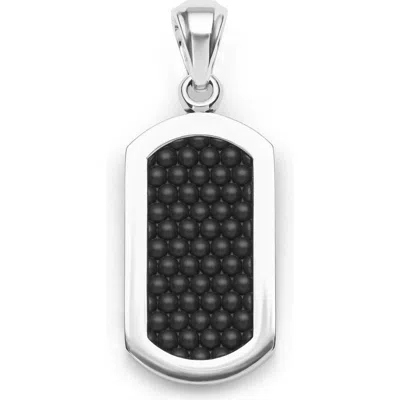 Lagos Anthem Caviar Bead Tag Amulet In Black