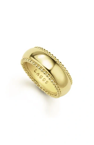Lagos Anthem Caviar Lined Band Ring In Gold