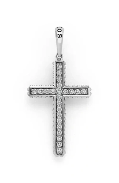 Lagos Anthem Diamond Cross Amulet In Silver