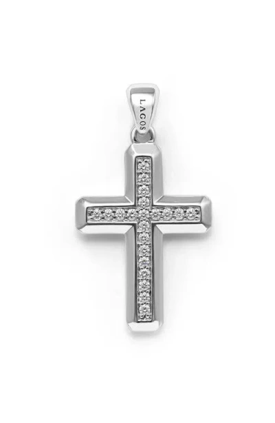 Lagos Anthem Diamond Cross Pendant In Silver