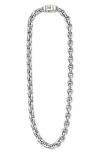Lagos Men's 18k Yellow Gold & Sterling Silver Anthem Double Link Necklace, 20 - Exclusive In Silver