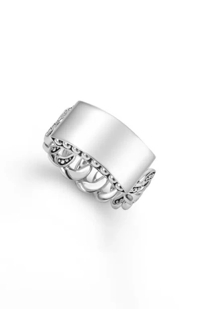 Lagos Anthem Engravable Ring In Metallic