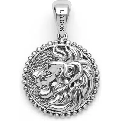 Lagos Anthem Lion Pendant In Metallic