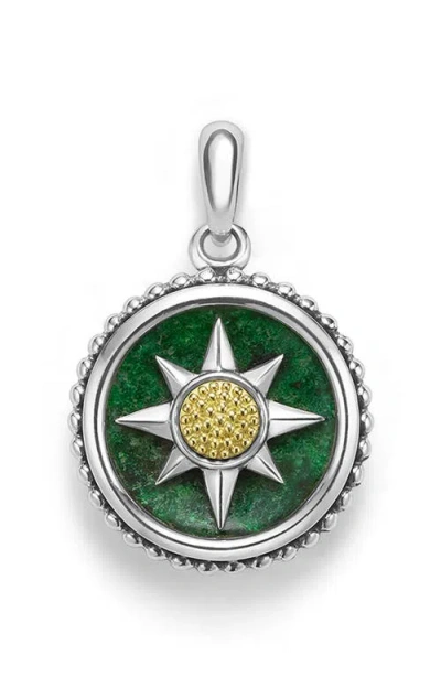 Lagos Anthem Small Jade Sunburst Amulet In Two-tone