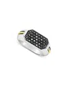 Lagos Anthem Two Tone Octagon Black Diamond Ring In Black/silver