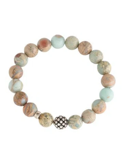 Pre-owned Lagos Aqua Tera Station Bead Bracelet, 6.75" In Multi