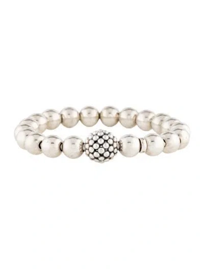 Pre-owned Lagos Bead Stretch Bracelet, 6" In Multicolor