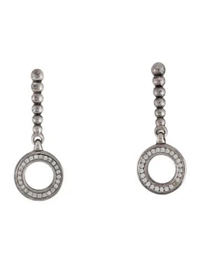 Pre-owned Lagos Beaded Diamond Circle Drop Earrings In Multicolor