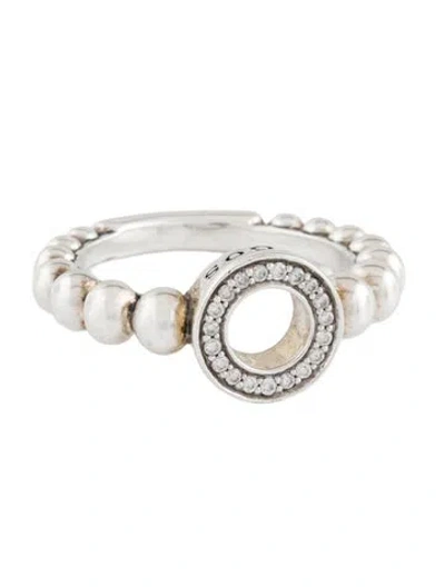 Pre-owned Lagos Beaded Diamond Circle Ring In Multicolor