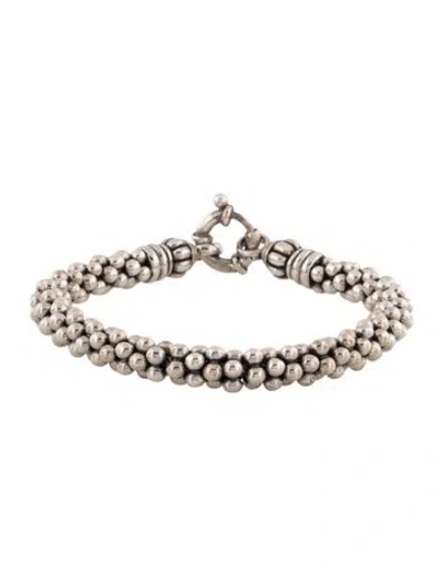 Pre-owned Lagos Beaded Link Bracelet, 6.75" In Multicolor