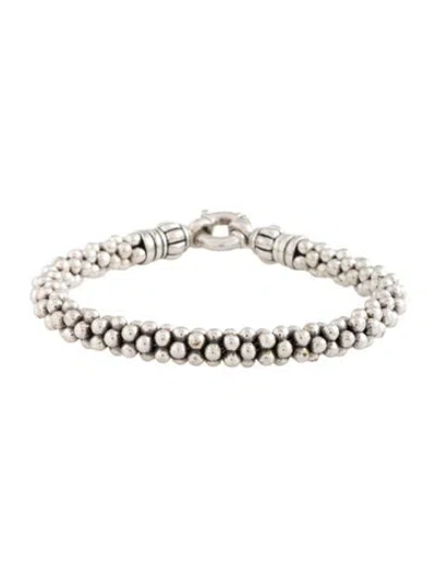 Pre-owned Lagos Beaded Link Bracelet, 6.75" In Multicolor