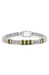 Lagos Black Caviar Triple Station Caviar Bracelet In Black