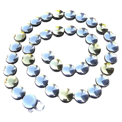 Pre-owned Lagos Caviar 18k Gold Sterling Silver Disc Necklace Chain 17.5" 74.8g In Multiple