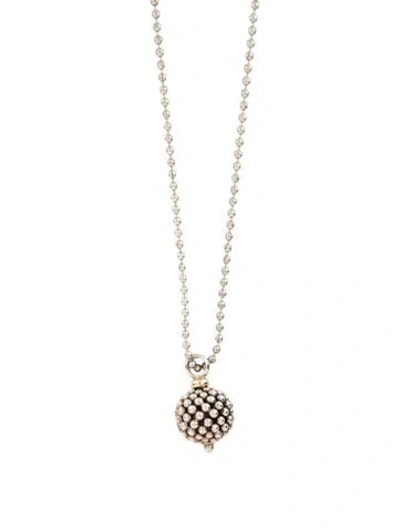 Pre-owned Lagos Caviar Ball Pendant Necklace, 33.75" In Multi