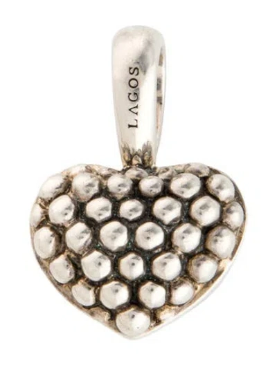 Pre-owned Lagos Caviar Beaded Heart Pendant, 1" In Multicolor