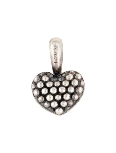 Pre-owned Lagos Caviar Beaded Heart Pendant, 1" In Multicolor