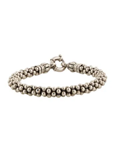 Pre-owned Lagos Caviar Beaded Link Bracelet, 6.5" In Multicolor