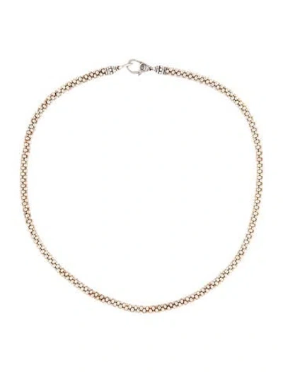 Pre-owned Lagos Caviar Beaded Necklace, 16" In Multi