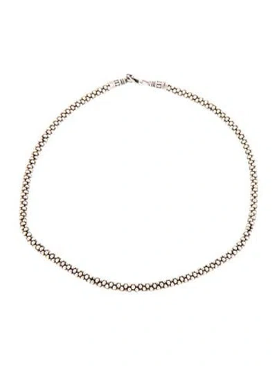 Pre-owned Lagos Caviar Beaded Necklace, 16" In Multi