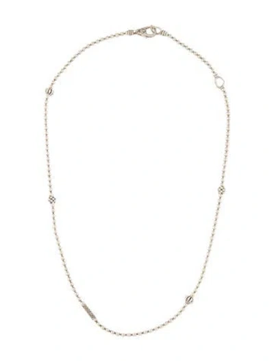 Pre-owned Lagos Caviar Beaded Necklace, 18" In Multi