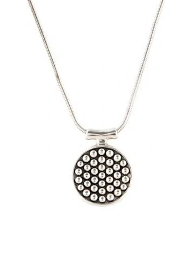 Pre-owned Lagos Caviar Bold Pendant Necklace, 18" In Multicolor
