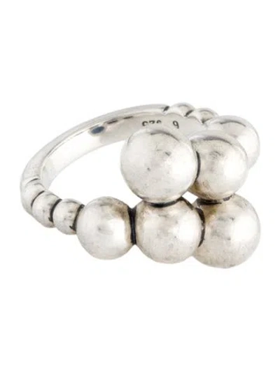 Pre-owned Lagos Caviar Bubbly Beaded Bypass Ring In Multi