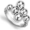 Lagos Sterling Silver Caviar Bubbly Beaded Bypass Ring In Metallic