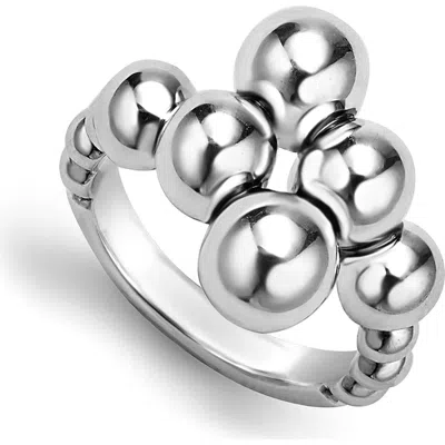 Lagos Caviar Bubbly Cross Over Ring In Metallic