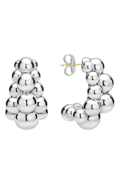 Lagos Caviar Bubbly Hoop Earrings In Metallic