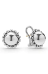 Lagos Caviar Bubbly Round Omega Clip Earrings In Metallic