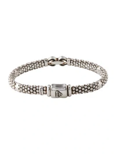 Pre-owned Lagos Caviar Buckle Bracelet, 6.75" In Multi