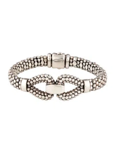 Pre-owned Lagos Caviar Buckle Bracelet, 6.75" In Multicolor