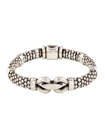 Pre-owned Lagos Caviar Buckle Bracelet, 6.75" In Multicolor