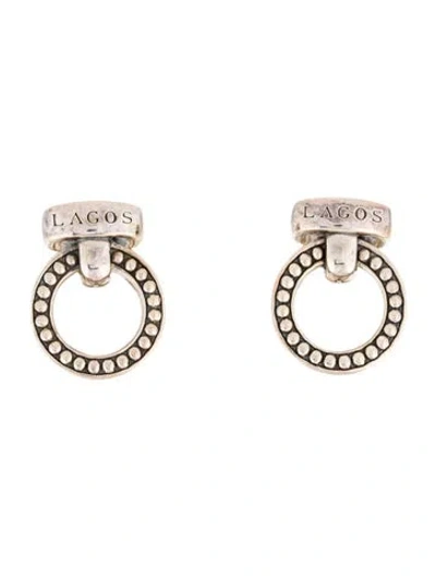 Pre-owned Lagos Caviar Circle Bar Earclip Earrings In Multicolor