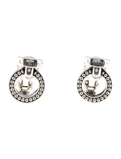 Pre-owned Lagos Caviar Circle Bar Earrings In Multi