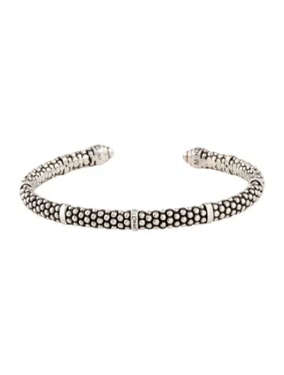Pre-owned Lagos Caviar Cuff Bracelet, 6.5" In Multi