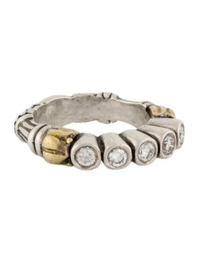 Pre-owned Lagos Caviar Diamond Arcadian Tulip Band Ring In Multi