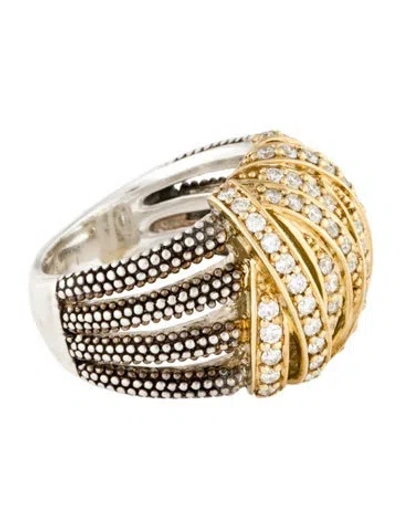 Pre-owned Lagos Caviar Diamond Ring In Multi