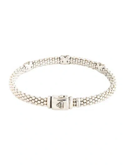 Pre-owned Lagos Caviar Diamond Rope Bracelet, 7" In Multicolor