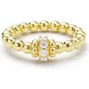 Lagos Caviar Diamond Stacking Ring In Gold