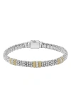 Lagos 18k Gold & Sterling Silver Diamond Lux Three Station Bracelet, 6mm In Silver/gold/diamond
