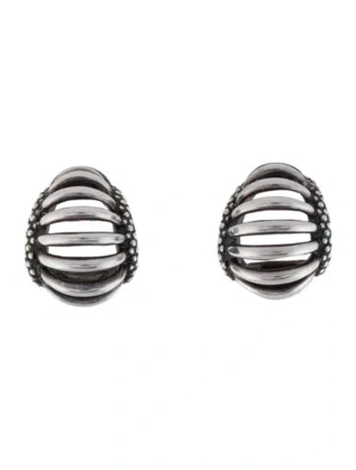Pre-owned Lagos Caviar Fluted Clip-on Earrings In Multi